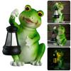 Unique Gift Solar Powered Frogs Garden Lanterns Resins Sculpture Waterproof Ornament For Outdoor Lawn Yard Home Decors
