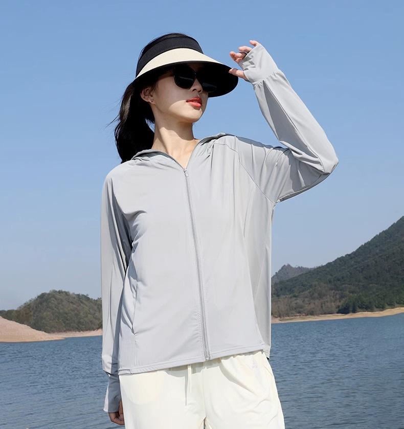 Ice silk cool clothes women's 1011 new summer UV protection long-sleeved ultra-thin blouse jacket cycling sunscreen clothing