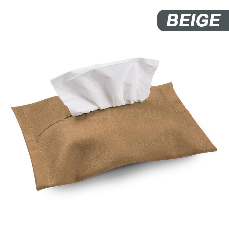 Seametal Fur Leather Car Tissue Boxes Multifunctional Car Sun Visor Back Seat Hanging Tissue Bag Organizer For Car Accessories