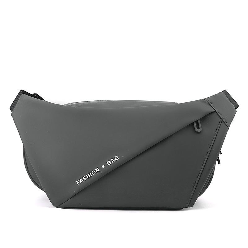 

Мужская кожаная сумка через плечо в гонконгском стиле серый