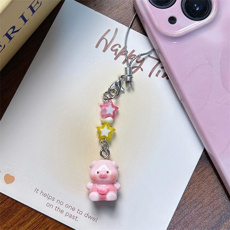 

Kawaii Piggy Phone Lanyard Cute Cartoon Animal Mobile Phone Chain Keychain Y2K Girly Bag Pendant School Bag Hanging Decoration