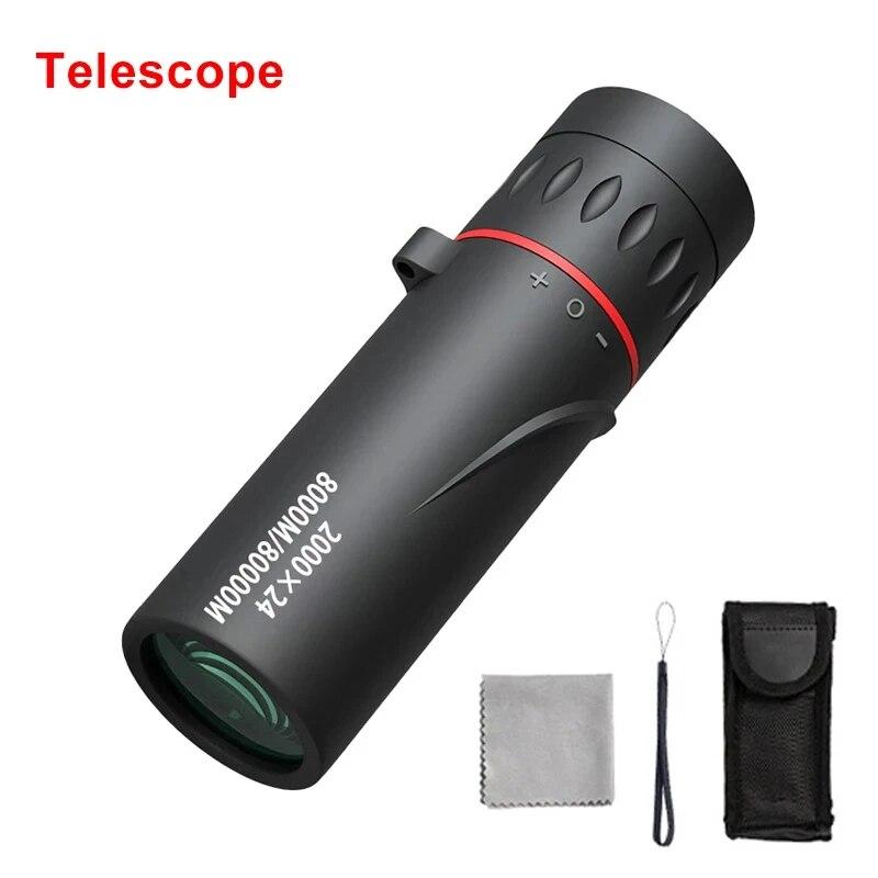 Telescop cu zoom 2000 HD Binoclu portabil puternic Telescop monocular în aer liber Mini Clip pentru telefon Trepied Camping Telescoape pentru observarea păsărilor Camping