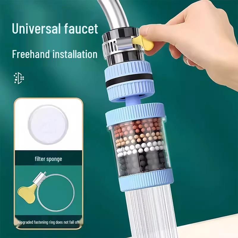 Six-Layer Detachable Water Faucet Filter & Anti-Splash Shower Head