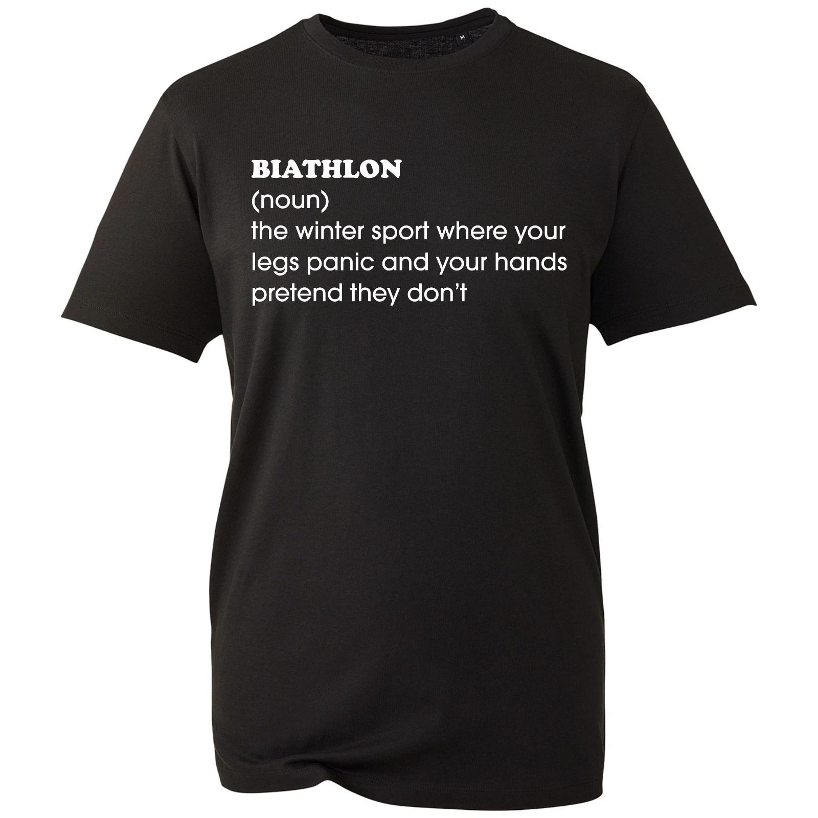 Biathlon Definition T-shirt Winters Sport Game Athlete Top Men s Unisex Gift Tee M