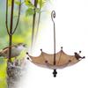 Umbrella Bird Feeder Hanging Bird Bath Premium Water Tray Iron Bird Food Bowl For Outside Outdoor Backyard Lawn Yard Porch Decor