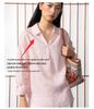 Si Yuan Design V-Neck Button-Down Linen Shirt - Women's Loose Relaxed Fit, New Style 2026.