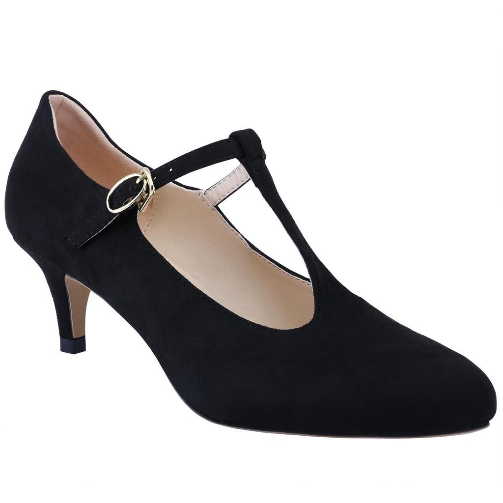 Velvet Toe Ankelstropp Slingback Mary Jane Shoes Pumps Høye hæler Pump Party Brudekjole Sko