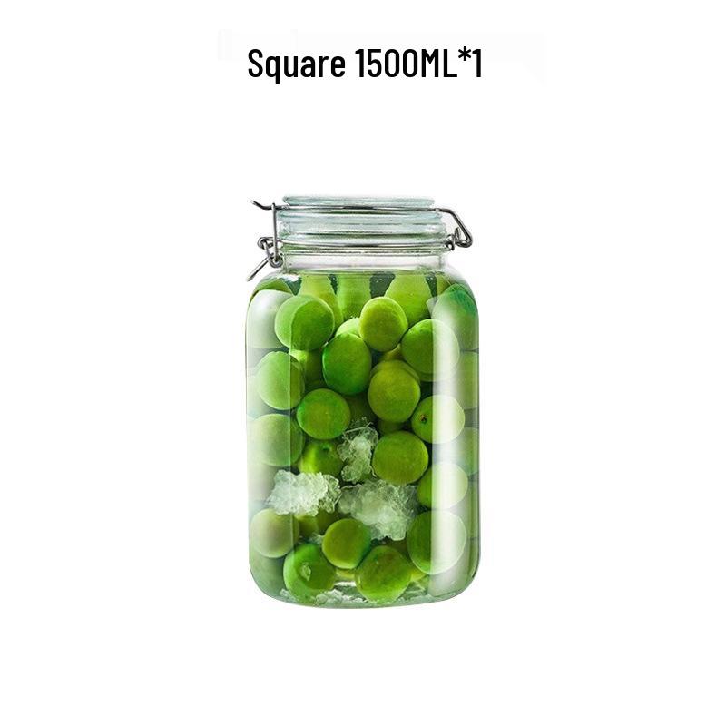 Transparent Glass Sealable Food Storage Jar & Pickling Crock