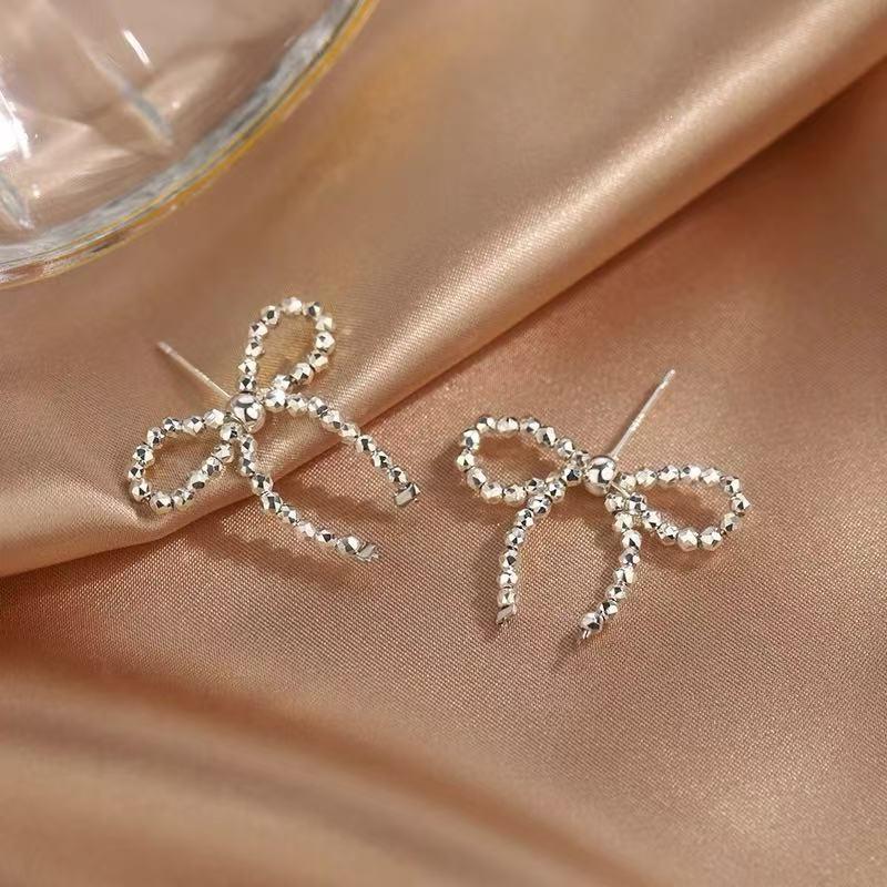 2024 New 925 Sterling Silver Bow Earrings: Light Luxury & High-End Feel