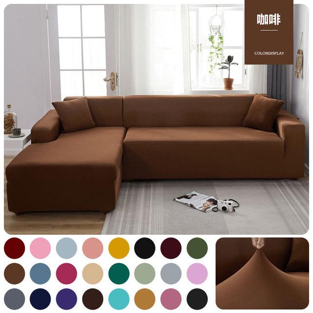 Elastischer Sofabezug, Sofa-Schonbezüge, einfarbig, Stretch-Sofabezüge, Couchbezug, L-förmiges Schnittsofa, Wohnzimmer, Zuhause, 1/2/3/4 Sitzplätze