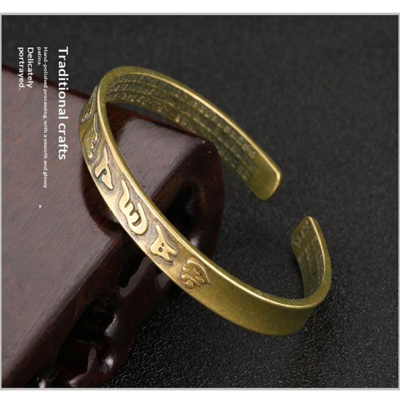 Messingarmband Metallfigur Vintage Herz-Sutra Sutra-Armband Massives Messing Wohnzimmerdekoration