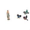 Mary Resin Sculpture And Wooden Bird Wall Art Decorative Display for Office Car Garden Study Room