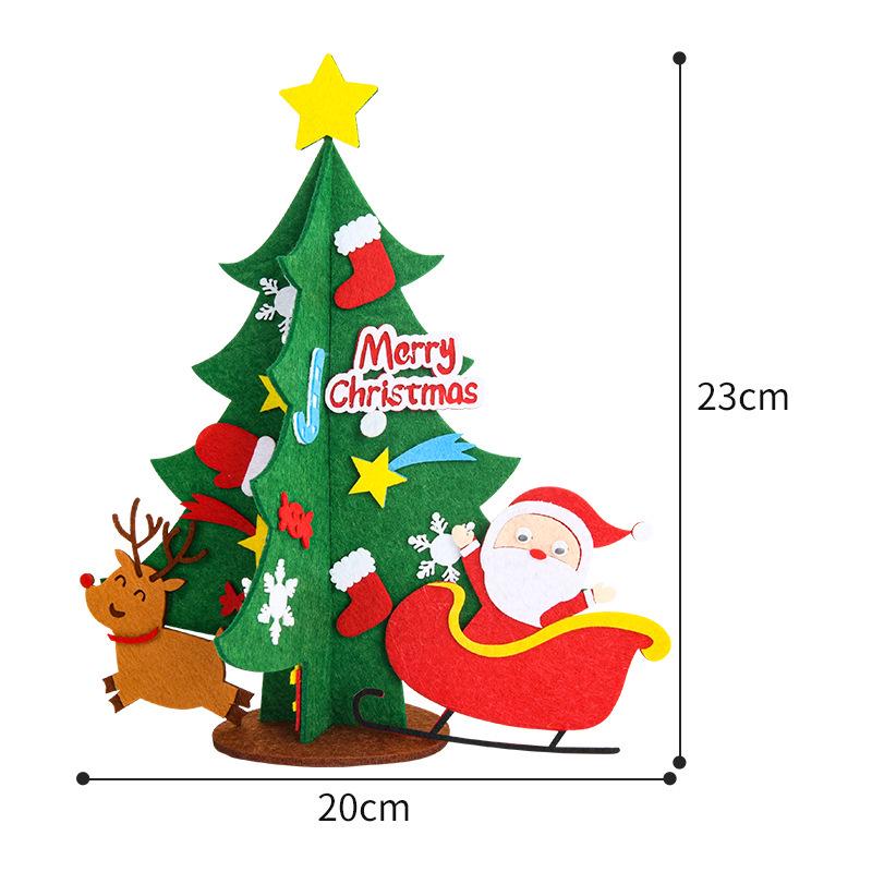 Children’s Handmade Mini Non-woven Christmas Tree Ornament with Silk Flower - Kindergarten Decoration Gift Pack
