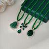 Retro Green Beaded Long Necklace: High-End Chinese Style Fall/Winter Sweater Chain