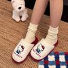 Genuine Sanrio Cartoon Furry Slippers - Women's Non-Slip Warm Winter Indoor Slippers with Plush Cotton and Velvet