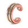 Magnetische reine Kupferringe Damen 6mm Vintage Offener Manschettenring Verstellbarer Ring Herren Magnet Hochzeitsringe Energie Fingerring für Damen Herren