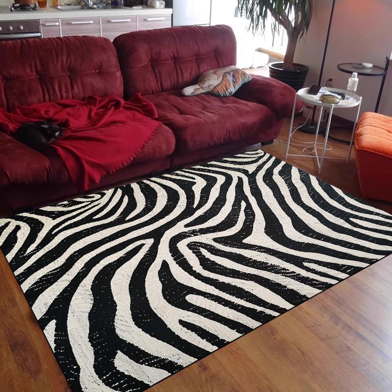 Modern Imitation Cowhide Luxury Carpet Large Living Room Sofa Area Rugs Bedroom Decorative Rug Washable Porch Anti-Slip Mat