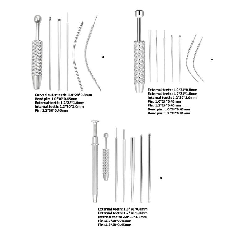 Edelstahl Piercing Kugelgreifer und Einführwerkzeug Set Piercing Zubehör Geeignet für Schmuckwechsel