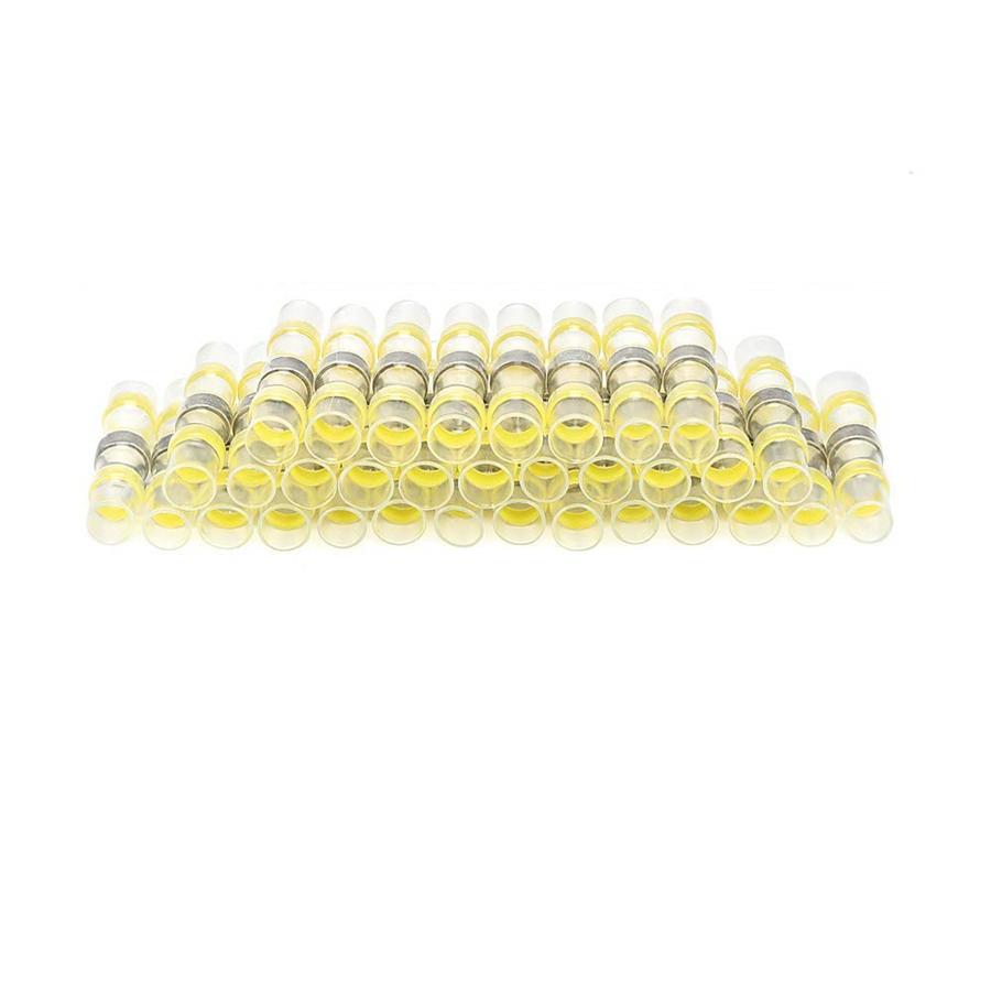 Yellow 100PCS Solder Sleeve Heat Shrink Tube Terminal Connector 12-10AW
