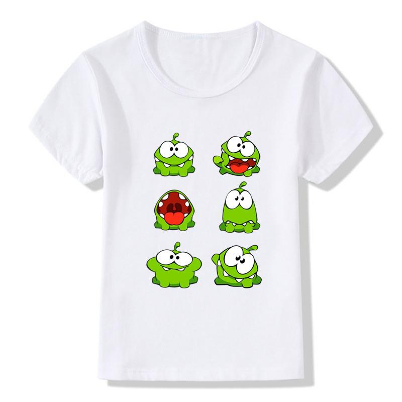 2025 Om Nom Stories Print Kids T Shirt Summer New T-shirt Cartoon Children T-shirts Baby Girls Boys Clothes Unisex Tshirt,HKP5410