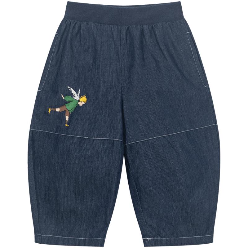 M.Latin Kids  2024 Summer Unisex Woven Cropped Pants 130cm
