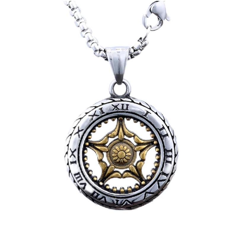 Meier Starburst roman gold two-tone metal pendant classic exquisite necklace