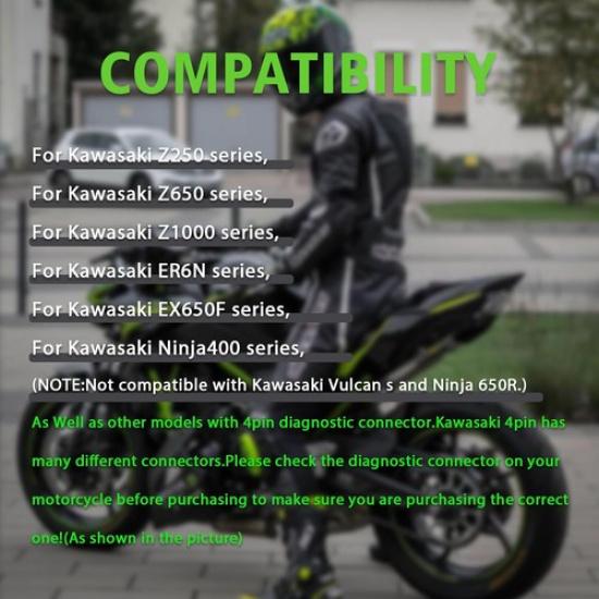 Adapter Fit for Motorcycle 4 Pin to 16 Pin OBD Diagnostic for Kawasaki 4pin