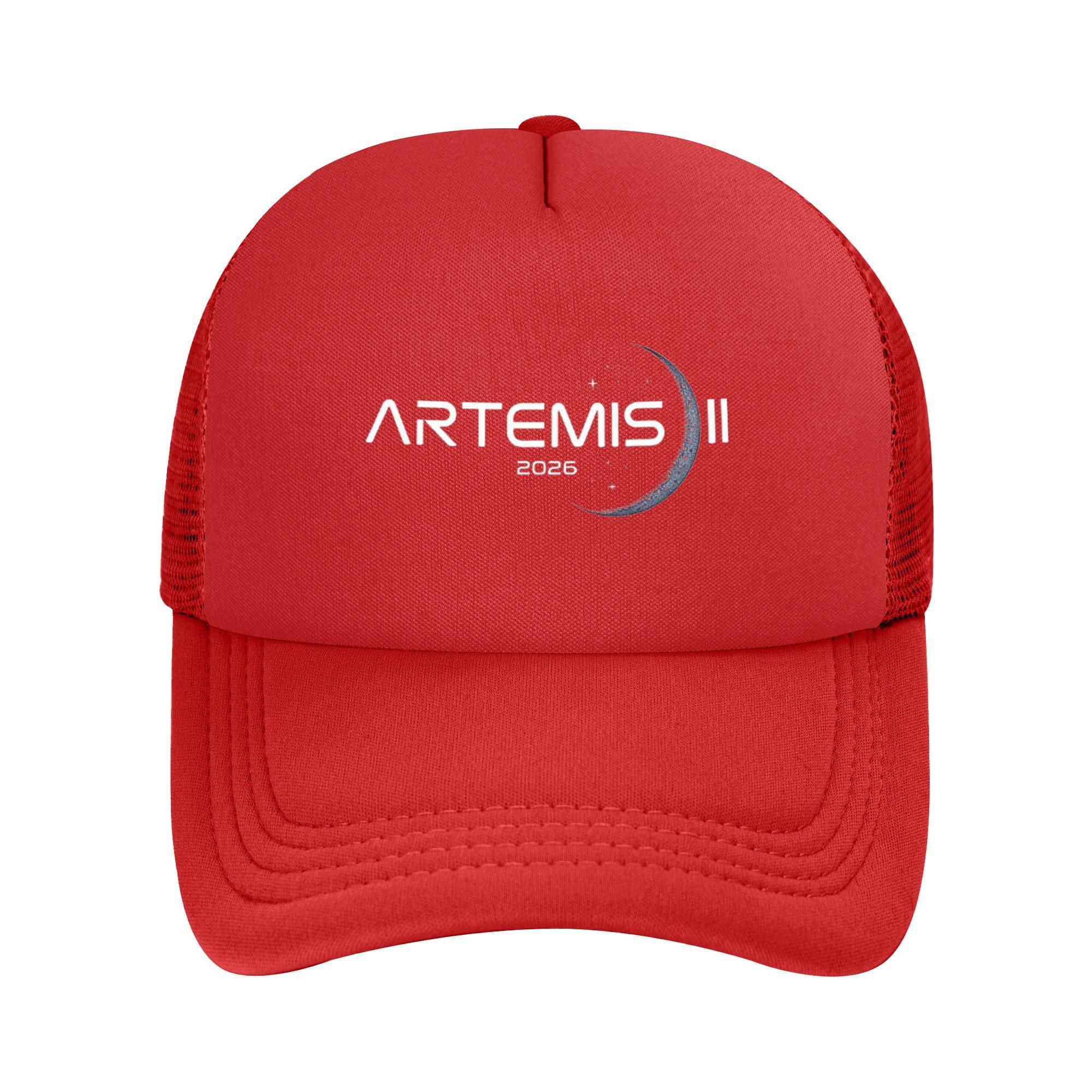 AArtemis II The Moon Mesh Baseball Cap Unisex Sport Trucker Worker Cap Hat Adjustable Snapback Caps Summer Trucker Hats One Size