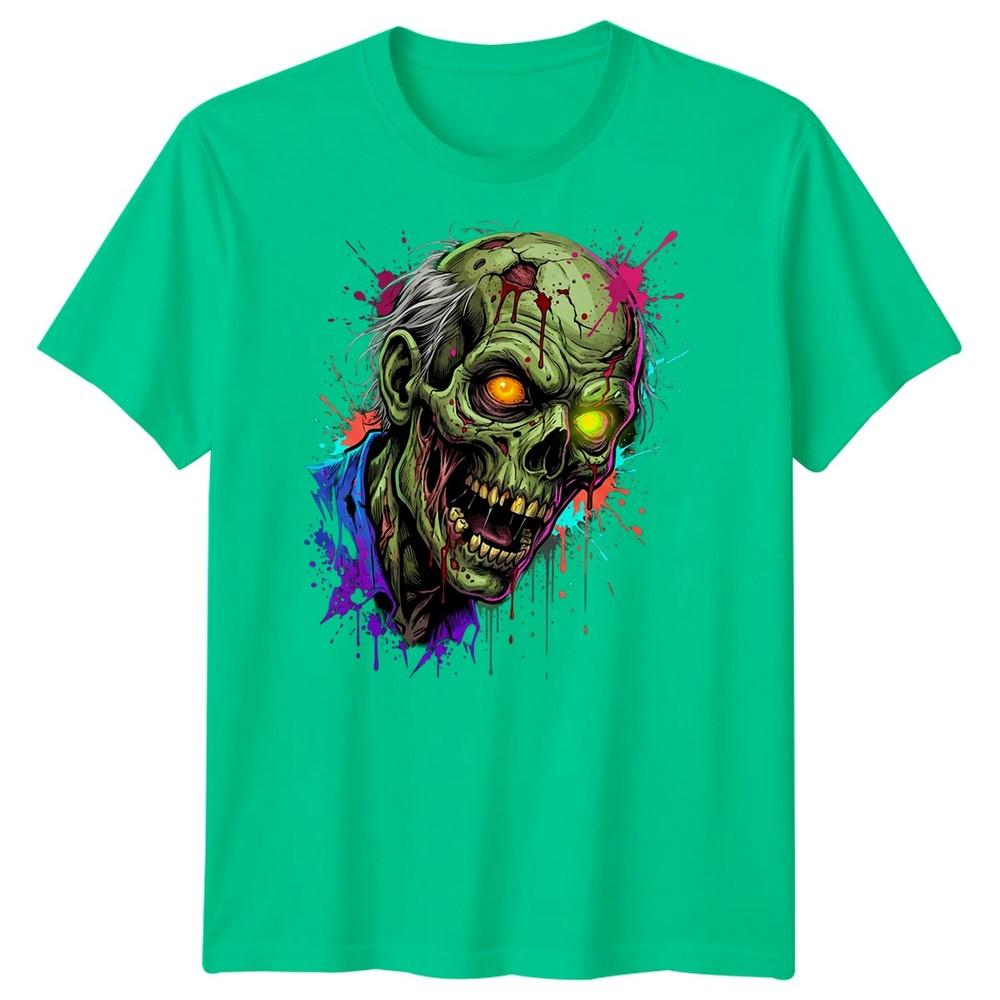 Colourful Zombie Unisexs T Shirt Horror Undead Bright Art Halloween Design S