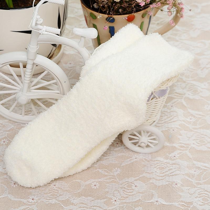 18 Styles Candy Color Thermal Warm Plush Socks Women Coral Fleece Floor Sox for Female Girls Colorful Wife‘s Gifts Dropshipping