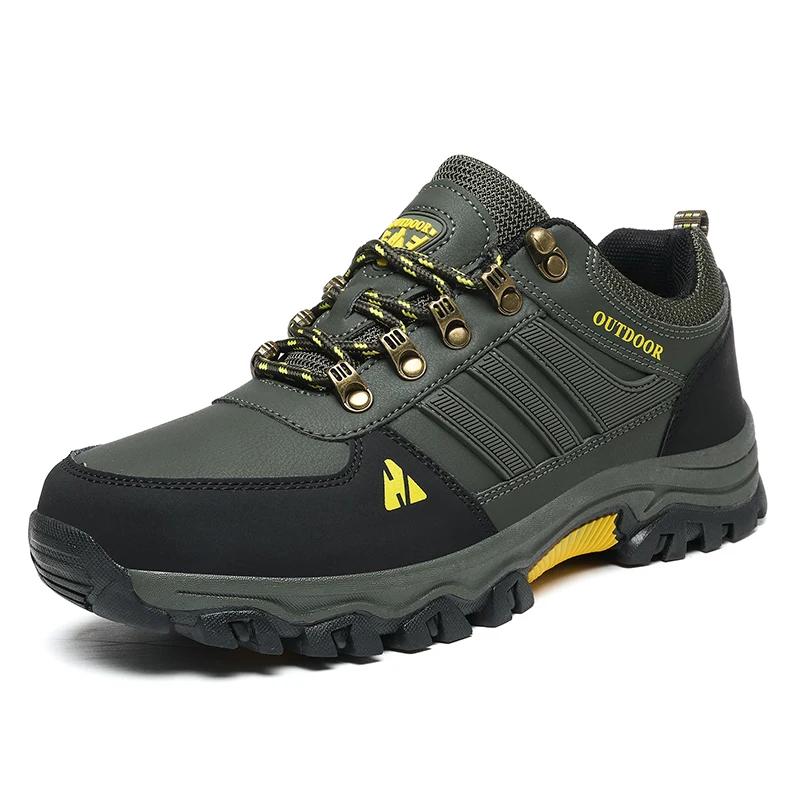 Hiking Shoes Men Outdoor Anti-slip Lace-up Flat Bottom Shoes Men Shock-absorbing Comfortable Breathable Casual Sports Shoes Men
