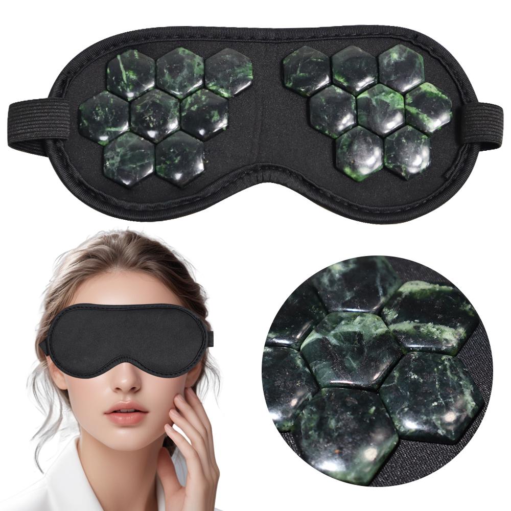 JADE EYE MASK  Natural Stone Eye Care | Reduce Dark Circles & Puffiness | Cool & Warm Use
