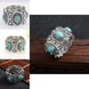 Vintage Turquoise Bracelets Jewelry Set For Female Boho Style Fashion Gift
