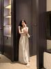 Women’s French White Polka Dot Strappy Dress - 2026 Summer/Spring Seaside Vacation Longwear
