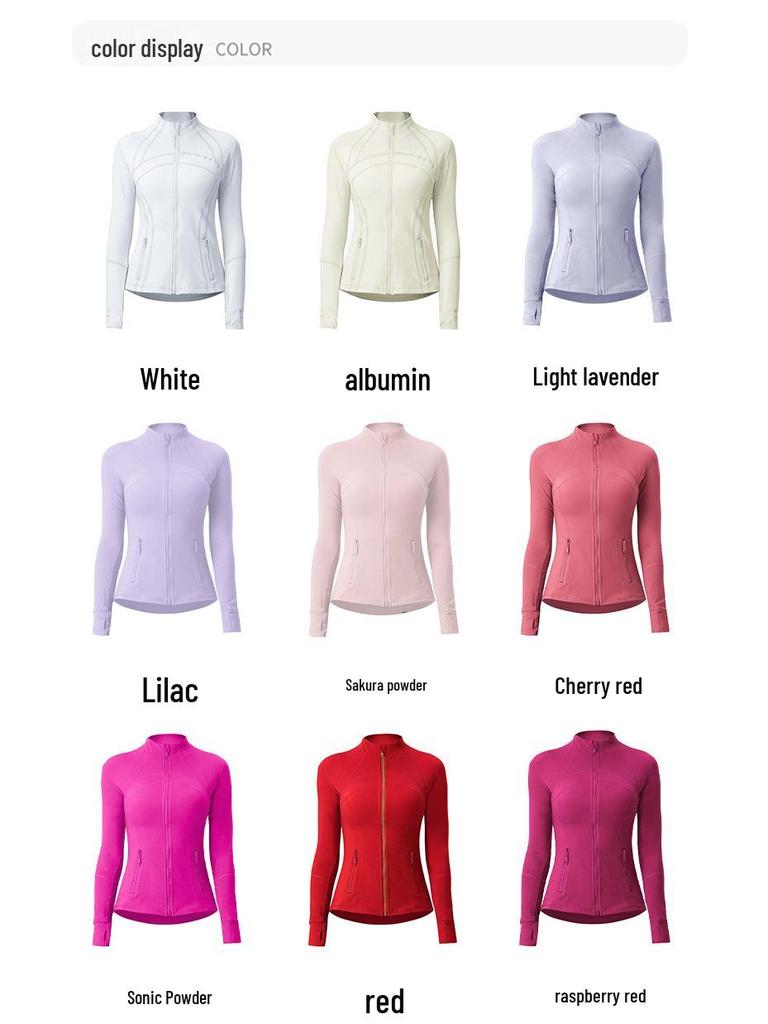 Damen Slim-Fit Doppelseitig Gebürstete Yoga-Jacke