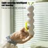 Smart Motion Worm Cat Toy for Indoor Cats Interactive Caterpillar Design Whirlie Cat Toy for Wall Door Window Installation