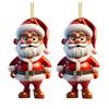 Santa Claus Decoration 2D Acrylic Hanging Ornament Cartoon Santa Christmas Tree Decoration for Mantel Wall Window Decor Hanging