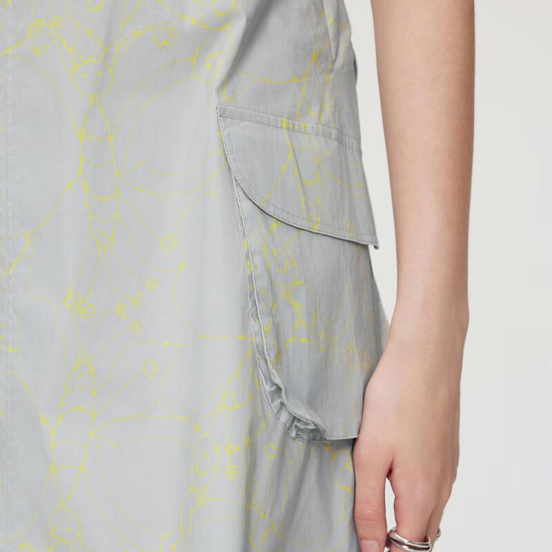 JNBY 2024 Summer Printed V-Neck A-Line Dress