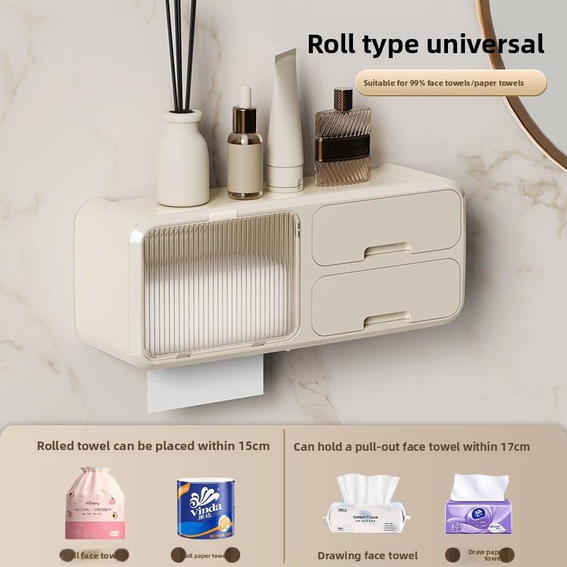 Toilet Bathroom Paper Nopunch Waterproof Roll Washroom Bathroom Shelf