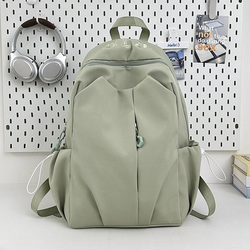 Student Schoolbag Men's Large Capacity Backpack Women's Solid Color Backpack