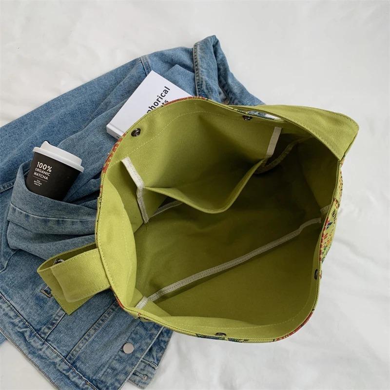 Retro velkokapacitní plátěná dámská taška Potisk Graffiti Literary Messenger Tašky Taška přes rameno Hot All-match Crossbody Taška