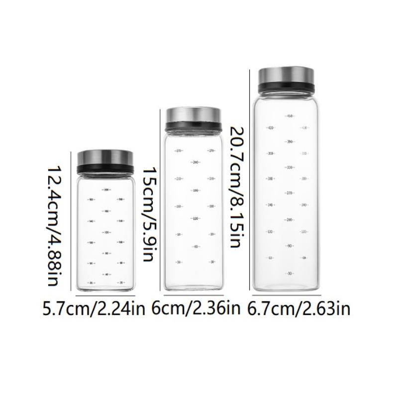 200/300/500ml High Borosilicate Glass Seasoning Can Salt Sesame Solid Condiment Seal Bottle Pepper Spice Shaker With Rotary Lid