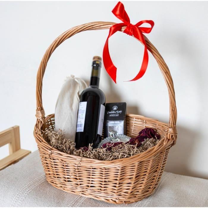 Panier en osier - Creative Home - Ovale - 37x30x37cm - Tissé à la main - Polyvalent et durable