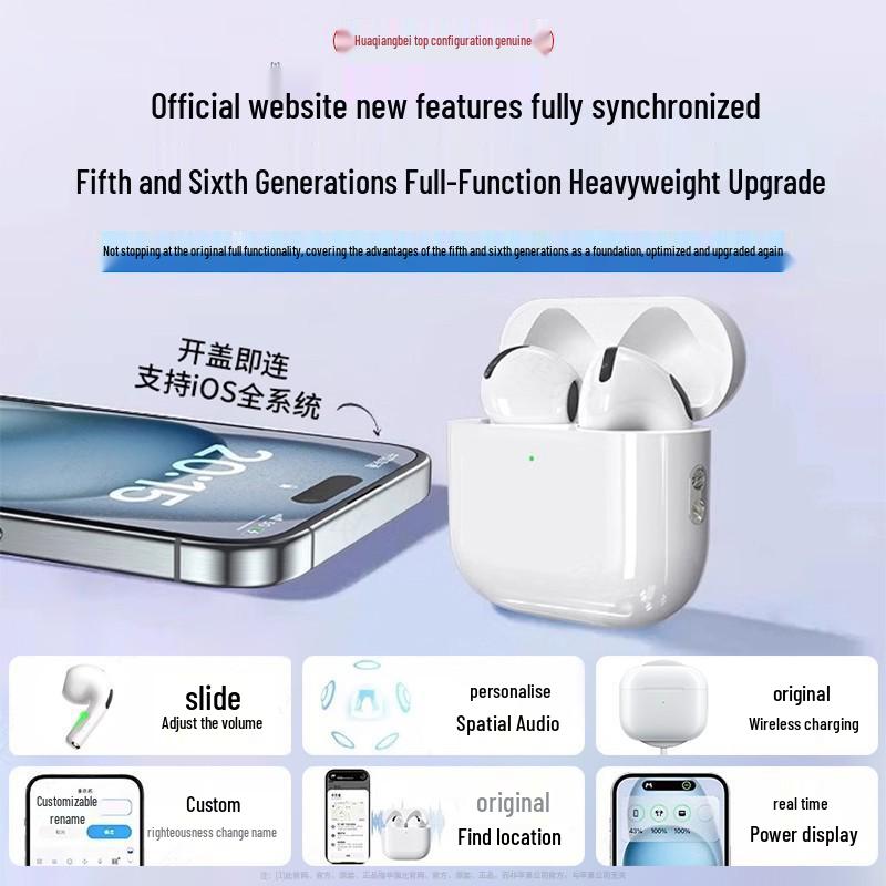 7th Gen Wireless Bluetooth Earphones, Noise-Cancelling, 2025 Model, Compatible with Apple, High Sound Quality for Men and Women.