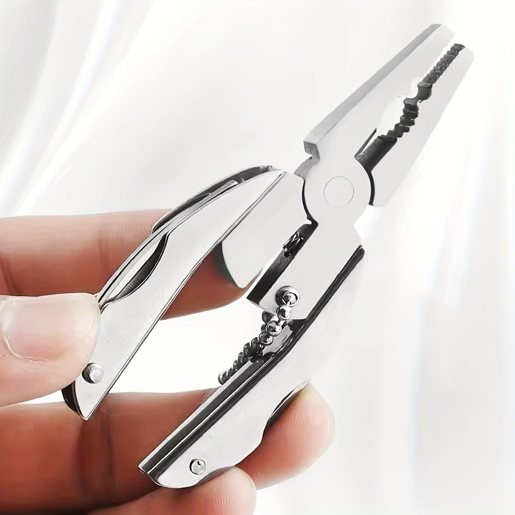Compact Multi-Tool Keychain Screwdriver  Stainless Steel Folding Pliers for Quick Repairs  Portable Mini Tool for Outdoor Use & DIY Projects