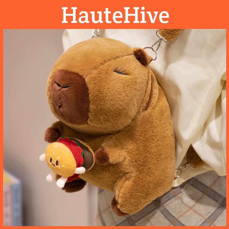 Capybara Child Plush Backpack With Adjustable Straps Leisure Outdoor Storage Bag