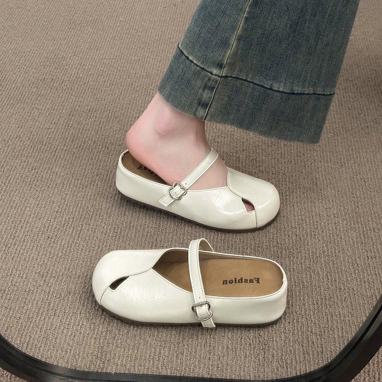 

Inner heightening bag head half slippers women s summer outer wear 2025 new French soft bottom with skirt beach casual cool slippers 40