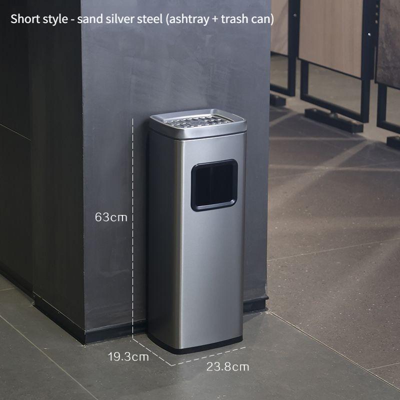 Corridor Aisle Ashtray Cigarette Butt Collector Hotel Lobby Stainless Steel Vertical Elevator Entrance Trash Can