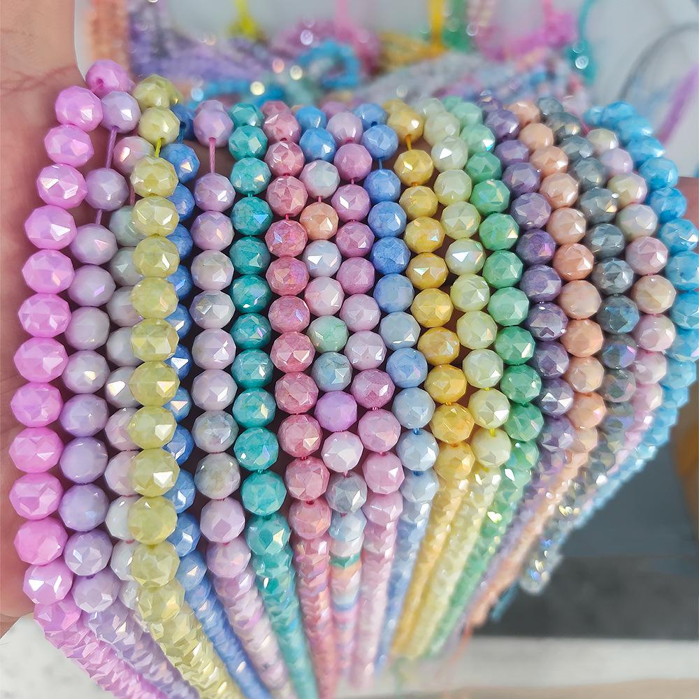 8mm Colorful Ceramic Glass Flower Beads for DIY Jewelry Bracelet