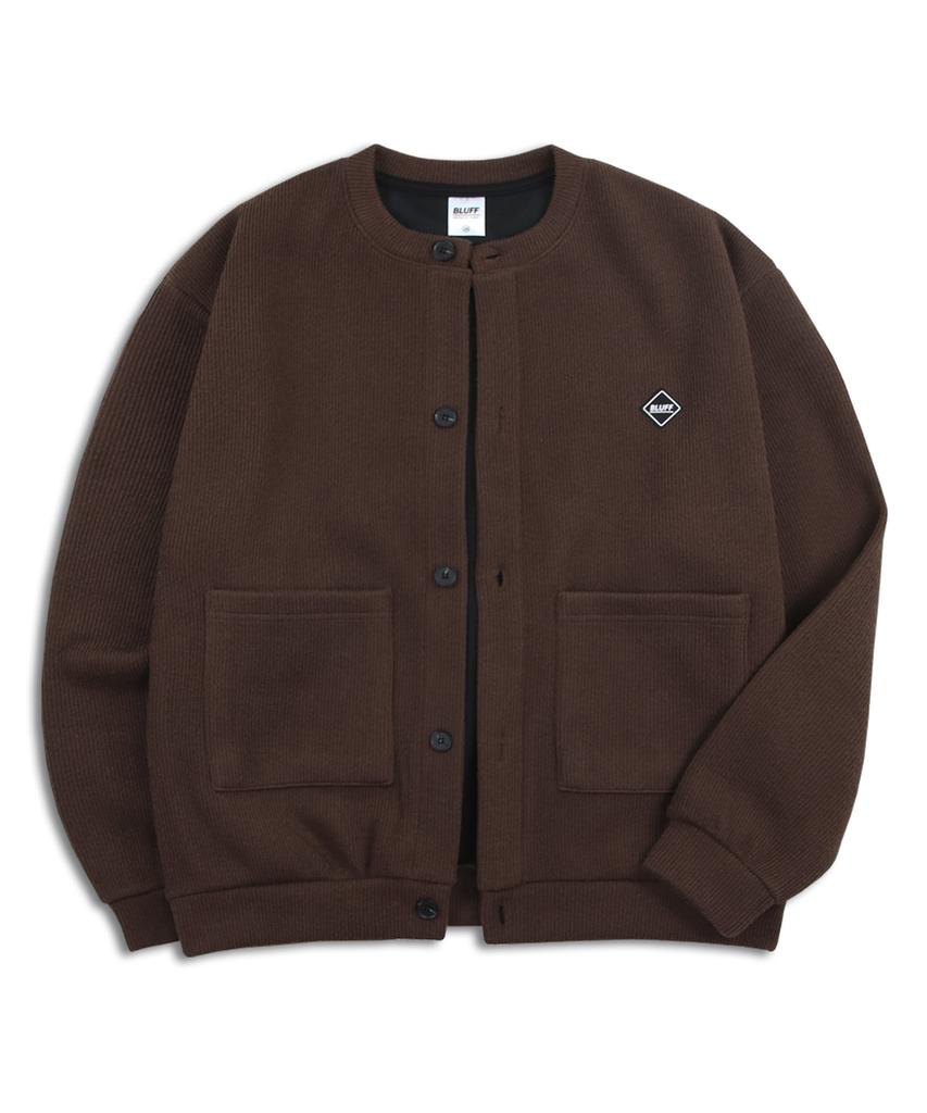 Bluff Knit Fleece Cardigan [Brown]